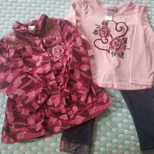 3 piece Pink Camo Jacket with coordinating Top and